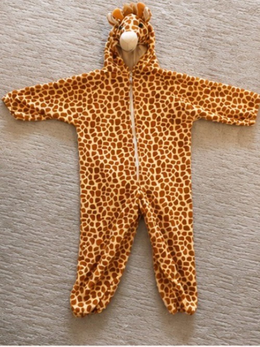 Kids Giraffe Onesie Costume Medium Plush Hooded Animal Pajamas Halloween